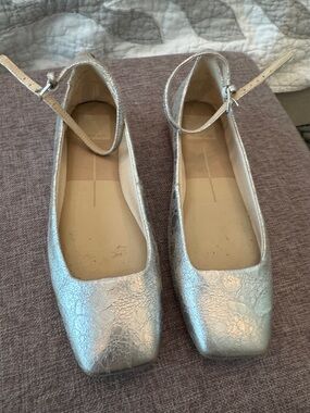 Dolce vita silver ballet flats